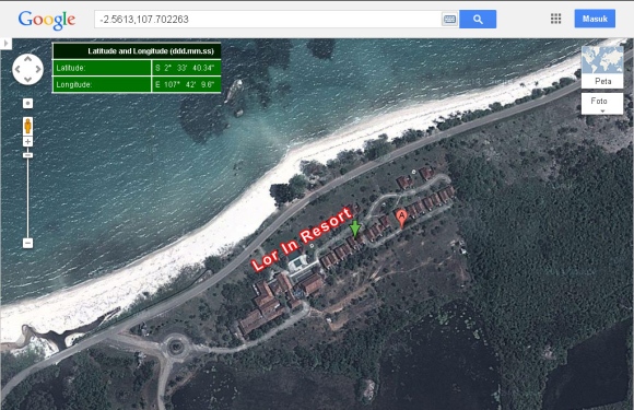 Lokasi Lor In Resort, Belitung